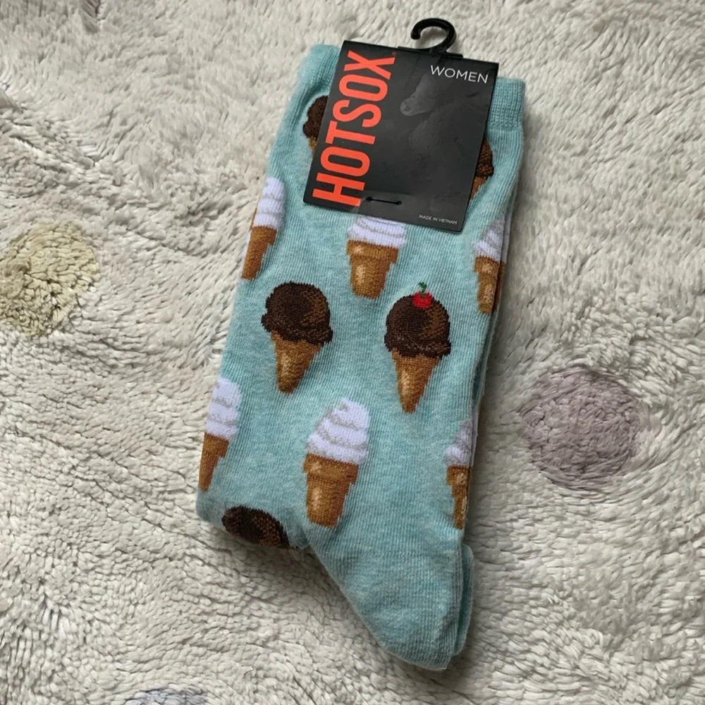 Hot Sox Ice Cream cones women’s socks Mint Melange NWT